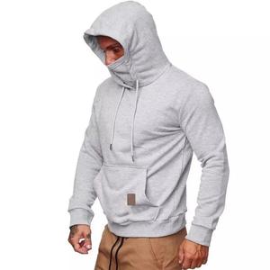Sweat à capuche tendance à logo personnalisé OEM, vente chaude, style ninja surdimensionné, streetwear, sweat à capuche à double couche avec masque facial - Product Image 2