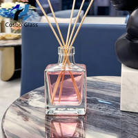 Flacon diffuseur carré en verre de 100 ml pour huiles essentielles et parfums, nouveau design de luxe