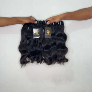 Mèches de cheveux indiens bruts ondulés, provenant de temples, Fournisseurs de cheveux bruts non traités provenant de temples, Fournisseurs de cheveux indiens bruts ondulés d'un seul donneur - Product Image 1