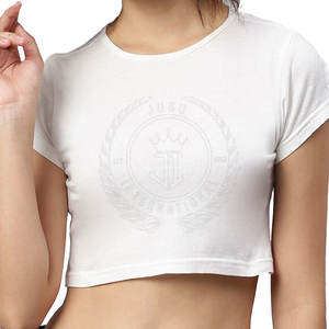 T-shirt pour femme à manches courtes, col rond, qualité supérieure, écologique, décontracté, été, vente en gros, MOQ faible, personnalisable - Product Image 1