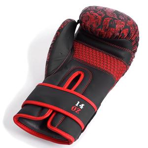 Guantes de MMA de Piel Sintética para Entrenamiento, Cierre de Velcro Personalizable, Tamaños 12oz/14oz, Transpirables, Protección UV, Negro Rojo - Product Image 6