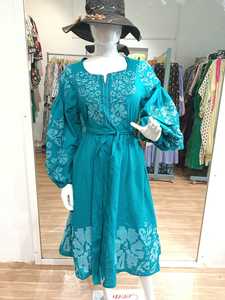 Vestidos Elegantes Vintage de Manga Larga para Mujer, Otoño 2025, Cuello Redondo, Cintura con Cordones, Estampado Floral Bordado, Diseño Maxi - Product Image 5