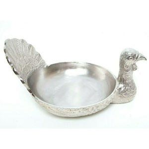 Diseño en relieve Comida profunda Frutero Espejo hecho a mano Metal pulido Mesa Postre Bowl Compra a granel Disponible Eventos ideales - Product Image 4