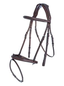 Bride anatomique avec bandeau nasal flash Bride de dressage de robe de cheval western en cuir - Product Image 2