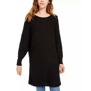 Cardigan Vintage Casual da Donna American Rag, Maglione con Scollo Aperto e Fiocco, Traspirante, Nero, Maniche a Pipistrello, Taglia Autunno Inverno - Product Image 1