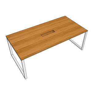 RecBamboo BFRB015 Solid Wood Conference <b>Table</b> <b>Adjustable</b> Iron <b>Legs</b> 200x100cm Minimalist Design for Hotel Conference Room Use - Product Image 3