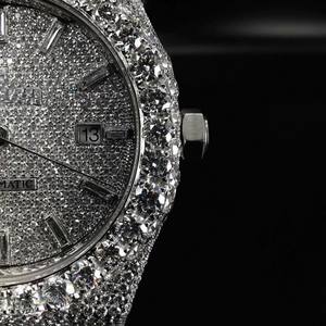 Reloj Mecánico Personalizado de Alta Gama para Hombre, con Incrustaciones de Diamantes de Laboratorio Hechas a Mano, Acero Inoxidable, Moissanita Helada, Automático de Lujo - Product Image 2