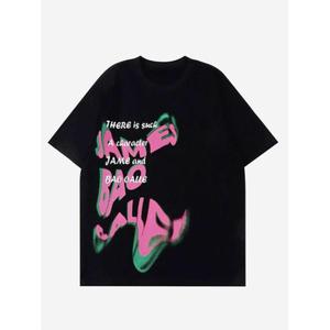 <b>Pink</b> Star <b>Black</b> Loose T-<b>shirt</b> Wearing Premium Premium Concert Club Partyware Tshirts Pure Cotton Fashionable Tshirt Unique - Product Image 3