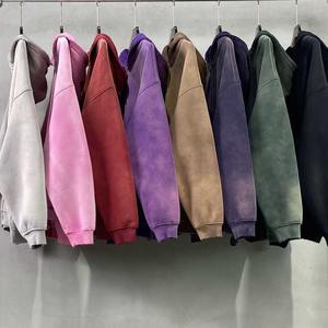 Service de broderie OEM Logo personnalisé de haute qualité Zip Vintage Wash Acid Wash Winter 100% Cotton Fleece Hoodie Cheap Price Sale - Product Image 3