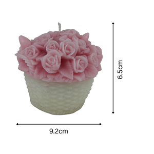 Bougie parfumée en forme de bouquet de fleurs |   Bougie artisanale en forme de panier de roses pour la décoration de la maison, les cadeaux et l'aromathérapie - Product Image 3