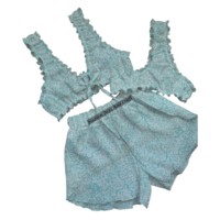Conjunto de Lencería Sexy de 3 Piezas, Brasier, Ropa Interior Femenina, Conjunto de Brasier, Bragas y Pantalones Cortos con Tela 100% Algodón, Estampado a Mano