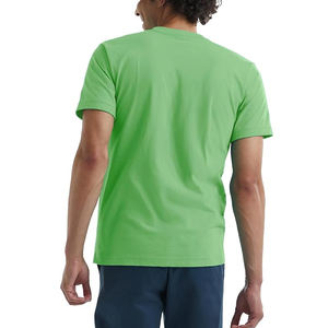 เสื้อยืดคอกลมแขนสั้นผู้ชาย ผ้าเจอร์ซีย์คอตตอน 100% ทรงปกติ สีเขียวล้วน สวมใส่สบาย ระบายอากาศได้ดี แบบถัก - Product Image 2