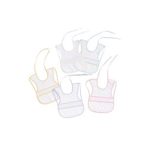 Bavoir en coton avec motif au point de croix, 25x35 pouces, blanc, lot de 2 unités avec cintre, pour bébés de 0 à 12 mois - Product Image 1