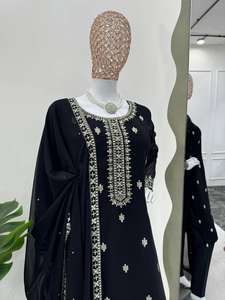 Top de soirée de créateur-Pantalon et Dupatta Set Top Fabric Heavy Faux Georgette With Embroidery With Fancy Full Sleeve - Product Image 2