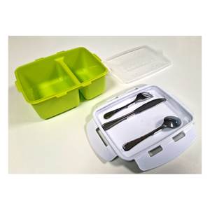 Mongardi 20.8x16x8.4cm Meal Holder (2P) with LYSS Steel Cutlery Assorted 2123C99 for <b>Lunch</b> <b>Boxes</b> - Product Image 3