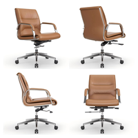 Ensemble table et chaises de réunion de bureau de direction en cuir moderne et confortable de luxe de haute qualité