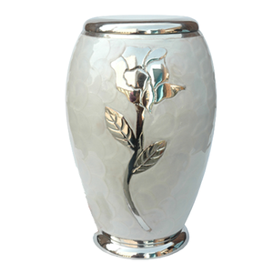 Joli argent Rose motif métal crémation urne funéraire mémorial conception agréable souvenir adulte cendres urne - Product Image 1