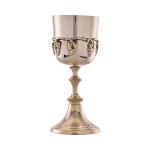 Cáliz Sagrado de Latón Antiguo, Copa de Comunión, Estilo Medieval, Regalo Religioso, Cáliz Decorativo Vintage para Iglesia o Hogar - Product Image 5
