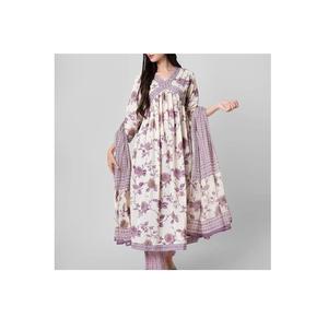 Maruti Fashion MF223 Coton de créateur Alia Cut Kurti Dupatta Impression numérique Style indien Vêtements de mariage Prix de gros Fabriqués - Product Image 1