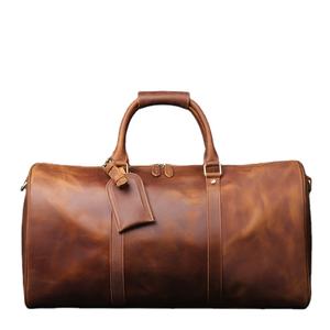 Bolsa de Viaje de Cuero Genuino para Hombre, Bolsa de Lona Personalizada, Maleta Impermeable, Bolsa de Mano Grande para Fin de Semana, Negocios, Gimnasio y Viajes - Product Image 4