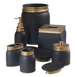 Venta caliente Polvo de color negro y chapado en oro Juego de metal de alta calidad estándar de 8 Baño completo Juego de lujo en el precio más bajo - Product Image 1