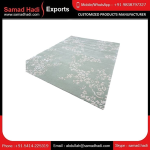 Tapis en laine style treillis simple très demandé, tufté à la main 3D, brodé noir et blanc, tapis moderne pour l'exportation en gros - Product Image 4