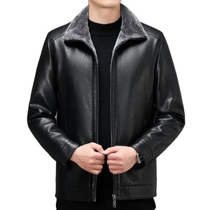 Veste de Moto en Cuir pour Hommes, Manteau Court à Revers en PU, Coupe-Vent, avec Fermeture Éclair, Nouveau, Automne - Product Image 4