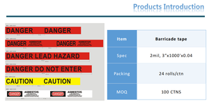 Cinta de Barrera de Seguridad Reforzada de Grado Industrial - PELIGRO DE ASBESTO, SEÑALES DE SEGURIDAD, CINTA DE BARRERA BLANCA PARA PELIGRO DE ASBESTO - Product Image 6