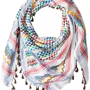 Новый стиль, легкий клетчатый шарф с кисточками, Арабская пустыня, шарф с частным логотипом, многофункциональный теплый мужской шарф