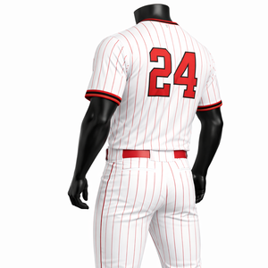 Custom White Pinstripe <b>Baseball</b> Uniform <b>Set</b> OEM Polyester Breathable Team Jersey Pants Wholesale Sportswear - Product Image 6