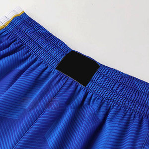 Conjunto de Camiseta de Baloncesto Sublimada Azul, Cuello en V, Sin Mangas, Absorbe la Humedad, Estampado Geométrico, Unisex, Adulto, Todas las Temporadas, 100% Poliéster - Product Image 4