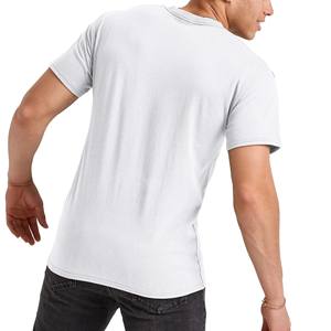 Camisetas de Alta Calidad, Gruesas, Lisas, Blancas, Camisetas para Hombre, Casuales, de Verano, Estilo Hip Hop, Camisetas Extragrandes para Hombre - Product Image 5