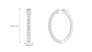 ต่างหูทอง 14K ประดับเพชรแท้ทรงกลม ดีไซน์เหนือกาลเวลา สำหรับผู้หญิง - Product Image 2