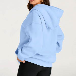 Diseño de tendencia Casual Streetwear Drop Shoulder Figures Sudaderas con capucha ecológicas transpirables Sudadera con capucha de punto para mujer - Product Image 2