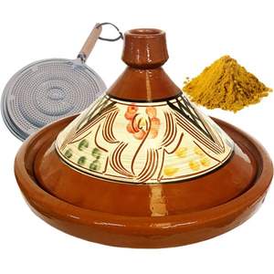 Tajín Marroquí Auténtico, Olla de Cocina de Cerámica Hecha a Mano, Tajín Tradicional para Horno y Estufa, Resistente al Calor, Ecológico para Cocinas - Product Image 3