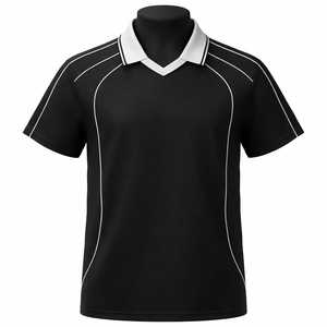 Camiseta Polo Deportiva Personalizada para Hombre, Negra, de Alto Rendimiento, Transpirable, de Secado Rápido, para Equipos, Golf, OEM, ODM, Proveedor al por Mayor - Product Image 1
