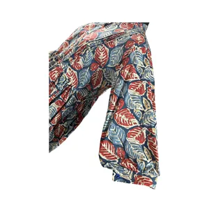 Indian Hand <b>Block</b> <b>Printed</b> Short Dress Beautiful Boho Style with Elastic Waist Mandarin Collar Size 5XL Washable for Office Club - Product Image 3