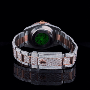Cao theo yêu cầu Antique Iced out Watch vvs moissanite hai <span class=keywords><strong>tone</strong></span> trắng, Rose Gold Plated kim cương đồng hồ, Vòng moissanite - Product Image 3