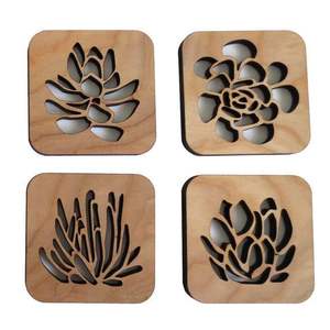 Sous-verre personnalisé en pierre carrée Mdf avec panneau dur de sublimation 3.75 écologique moderne avec sous-verre arrière en liège - Product Image 4