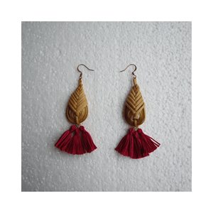 Boucles d'oreilles rondes en rotin / Bijoux en rotin pour femmes – Meilleur prix en promotion du Vietnam – 99 Gold Data - Product Image 2