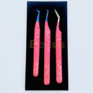 ชุดแหนบต่อขนตาทำจากสเตนเลสสตีลบรรจุภัณฑ์แบบกำหนดเองพร้อมโลโก้ส่วนตัว - Product Image 5