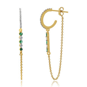 Estilo chapado en oro plata esterlina 925 ZIRCON piedras preciosas acabado mate pendiente para mujer - Product Image 4