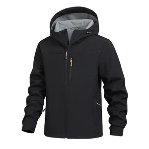 Custom Men Softshell Bomber <b>Jacket</b> Waterproof Windproof <b>Fleece</b> <b>Lined</b> Stand Hooded Winter Outdoor Hiking Camping Quick Dry Front - Product Image 5