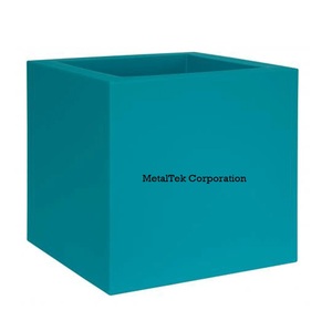 Jardinière en métal galvanisé avec revêtement en poudre, forme cubique carrée, couleur personnalisée, prix bas, jardinières décoratives d'extérieur - Product Image 1
