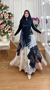 Best Seller Ameera Serenity Bloom elegante conjunto completo de vestido de oración con capucha cuello borla modesto no tejido Indonesia para almas devotas - Product Image 6