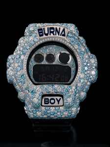 Reloj de Lujo Estilo Hiphop con Diamantes de Moissanita, Caja Estilo G, Joyería con Incrustaciones, Pasa el Test de Diamantes, Uso Diario con Correa de Goma - Product Image 1