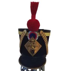 Francés napoleónico Shako casco lana sólido bicorne gorra con correa ajustable Unisex al aire libre Shako sombrero - Product Image 5