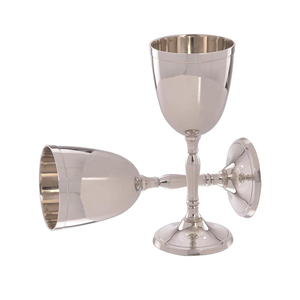 Nouveauté : Gobelet à vin en laiton argenté |   Verre élégant pour cocktails, whisky et dîner, idéal pour salon, bar, fête et usage domestique - Product Image 1