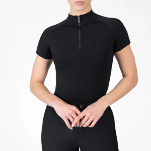 Camiseta de Equitación Ligera de Manga Corta para Mujer, Tejido Elástico Transpirable, Capa Base Deportiva para Montar a Caballo, Servicio OEM - Product Image 1