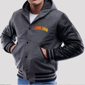 2025 nouvelle conception personnalisée de haute qualité hommes varsity vestes prix de gros hommes manches longues 100% laine pas cher à capuche varsity vestes - Product Image 4